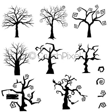 Set De árboles Góticos Vector De Stock Crushpixel