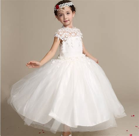 一件代发公主礼服童礼服蓬蓬裙白色舞台表演连衣裙白色长裙花童裙 阿里巴巴