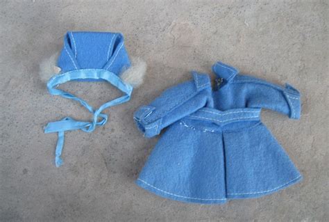 Vogue Ginny Doll Tagged Medford Blue Felt Coat And Hat 1950s Clothes