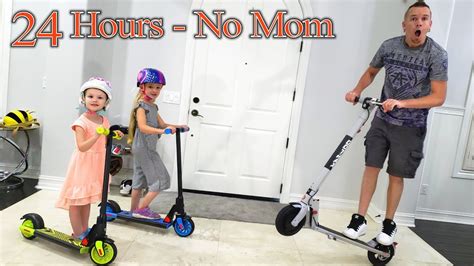 24 Hours With No Mom Riding Scooters In The House Youtube