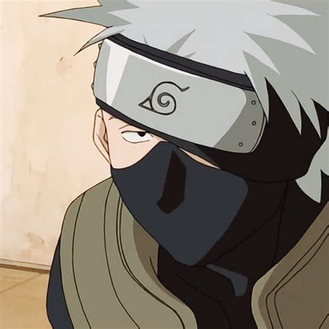 An Anime Character With White Hair Wearing A Black And Grey Mask