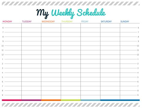 Weekly Schedule Time Management Weekly Schedule Printable Calendar