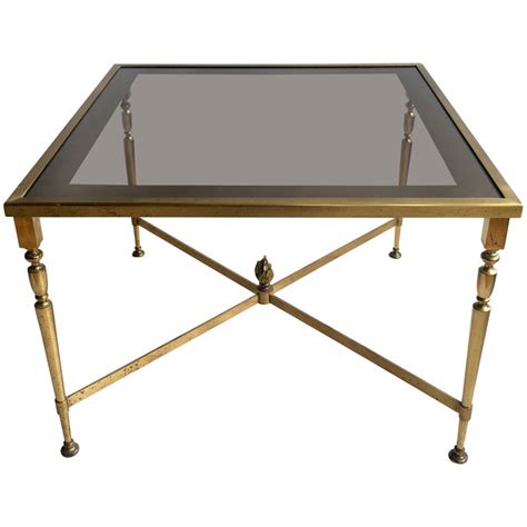 French vintage 1960 pedestal plant stand table mythological figurine lion paws. Vintage French Gilt Metal Coffee Table For Sale at 1stdibs