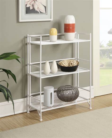 xtra storage 3 tier wide folding metal shelf 8019w white finish 95285414727 ebay