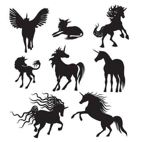 Pegasus Set Silhouettes — Stock Vector © Yyanng 88403886