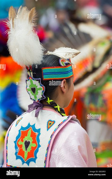 Pow Wow Native Female Dancer In Traditional Costume Six Nations Of The Grand River Champion Of