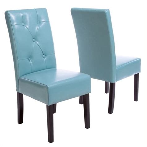These chairs are available in any quantity. Brika Home Faux Leather Tufted Dining Side Chair in Teal ...