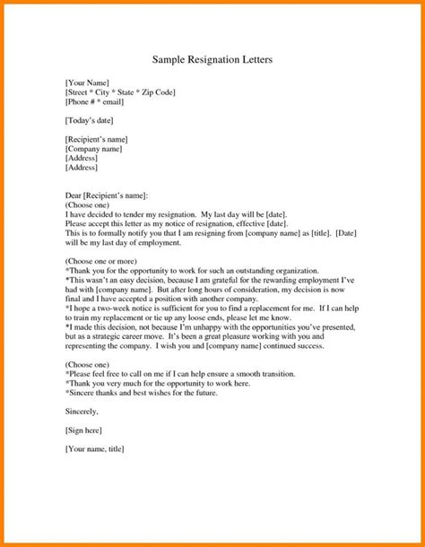 Immediate Simple Resignation Letter Template Collection