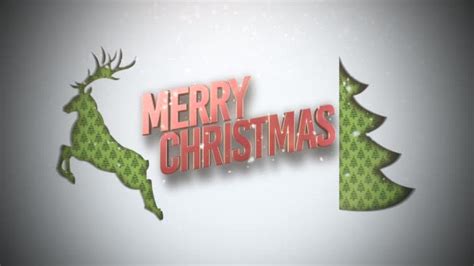 Animated Closeup Happy New Year Text Green Christmas Tree Deer — Stock Video © Goldleo 220753458