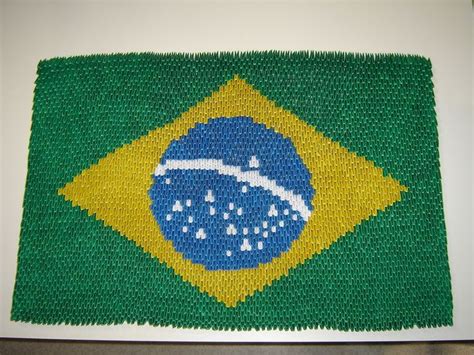 Sarah Origamis Bandeira Do Brasil Em Block Folding