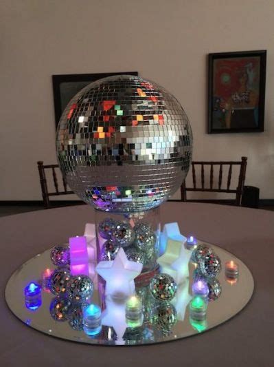 These Disco Inspired Centerpieces Disco Party Decorations Disco