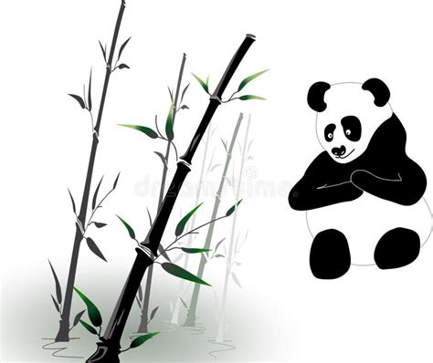 Vector Bamboo And Panda Stock Vector Illustration Of Bush 16838102