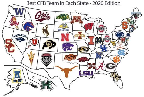 Best Cfb Team In Each State Rcfbmemes