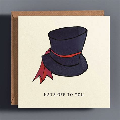 Congratulations Hats Off To You Greetings Card By Katie Cardew