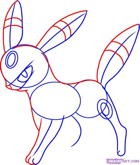 How To Draw Umbreon From Pokemon Step 3 Pokemon Drawings Drawings