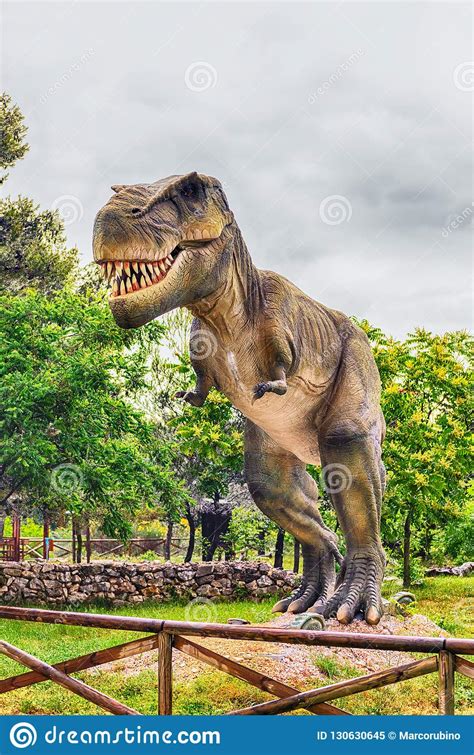 Tyrannosaurus Rex Dinosaur Inside A Dino Park In Southern Italy