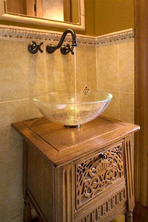 Vintage oval hand painted lotus ceramic sinks vessel porcelain bathroom. powder room vanity - Google Search | Vintage bathroom ...