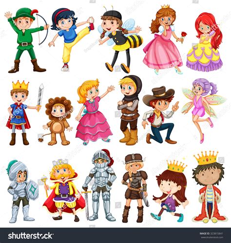 Different Characters Fairytales Illustration Stock Vector Royalty Free