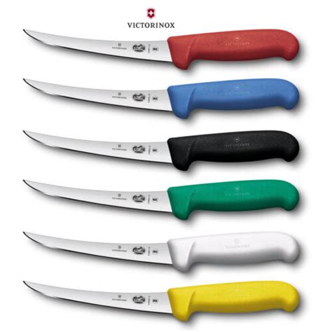 new victorinox fibrox boning knife 15cm curved narrow blade red blue ebay