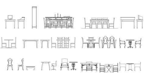 Drawing Of D Chairs And Table Design Autocad File Cadbull