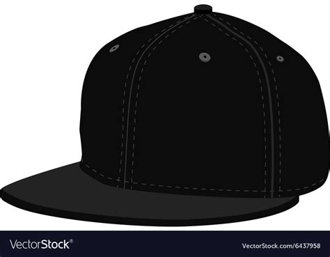 Black Baseball Cap Royalty Free Vector Image Vectorstock