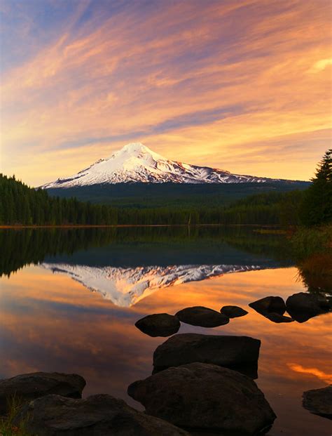 Sunset At Trillium Lake Mt Hood Nf Or A Photo On Flickriver