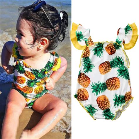 Toddler Infant Baby Girls Swimwear 2019 Summer Pineapple Print Baby