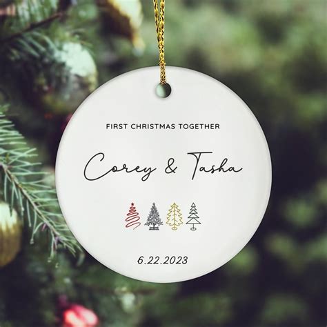 First Christmas Together Ornaments 2023 Personalized Couple Etsy