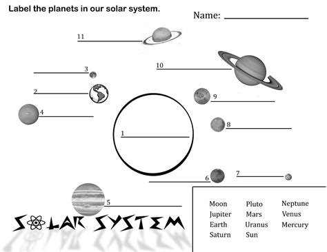 Free Printable Picture Solar System Sergios Classroom Printables