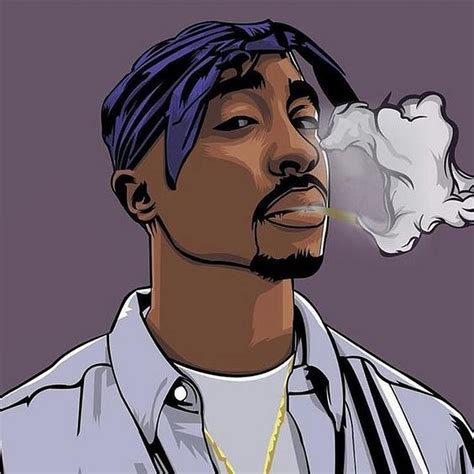 Tupac Smoking Drawing By Rad Brat