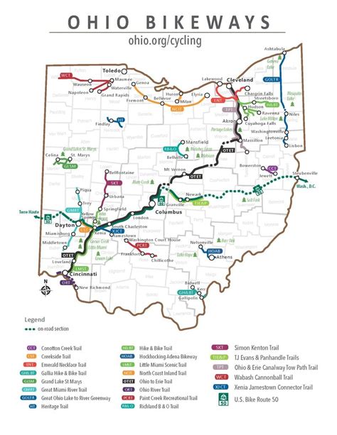 Ohios Bike Trail Treasure Map 21 Paths To Explore