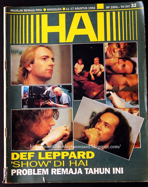 Metal Bootleg Fan Mixed Def Leppard Interview In Jakarta 1992 Scan Majalah Hai
