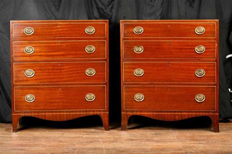 Pair Antique Regency Chest Drawers Chests Furniture Mahogany