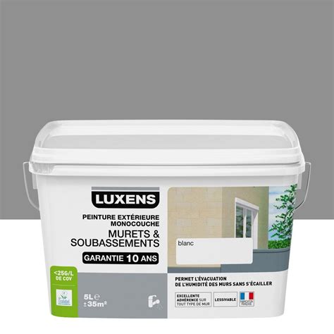 Peinture luxens 28 nuancier peinture luxens chambredhotesvendee, peinture luxens exterieur gris anthracite pajero blog, nuancier peinture facade leroy merlin gamboahinestrosa, how do paint colours. Peinture muret et soubassement LUXENS, gris galet n°3, 5 l ...