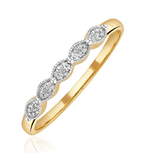 Half Eternity Ring 002ct Diamond 9k Yellow Gold