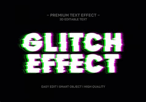 Premium Psd Glitch Text Effect Style Template