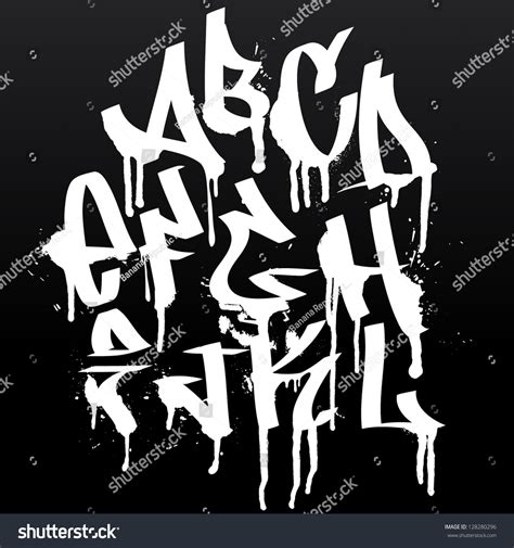 Graffiti Font Alphabet Letters Hip Hop Type Royalty Free Stock