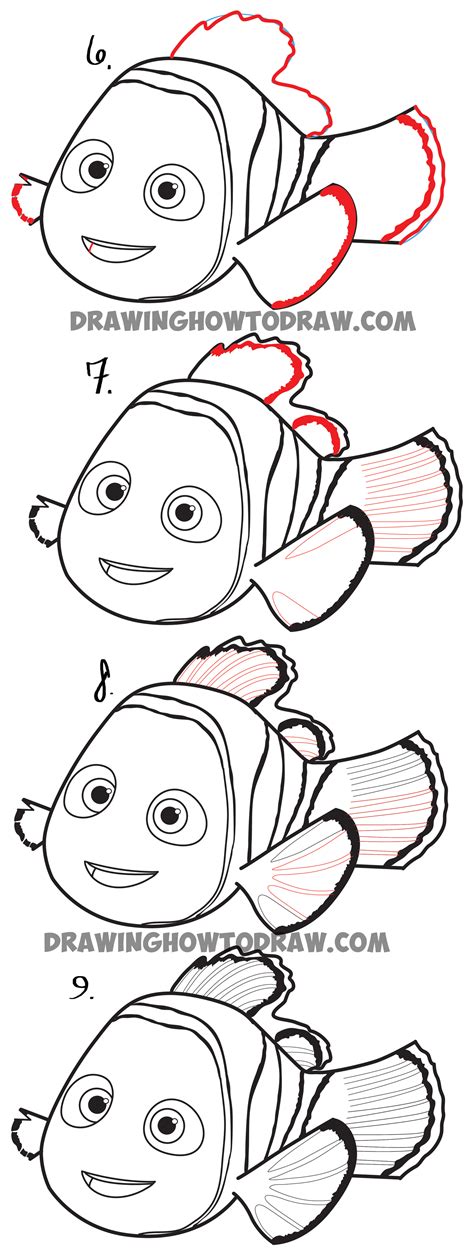 How To Draw Nemo From Disneys Finding Dory Step By Step Drawing