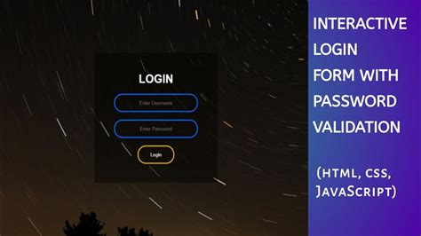 Login Form Using Html And Css And Javascript With Validation Of Username