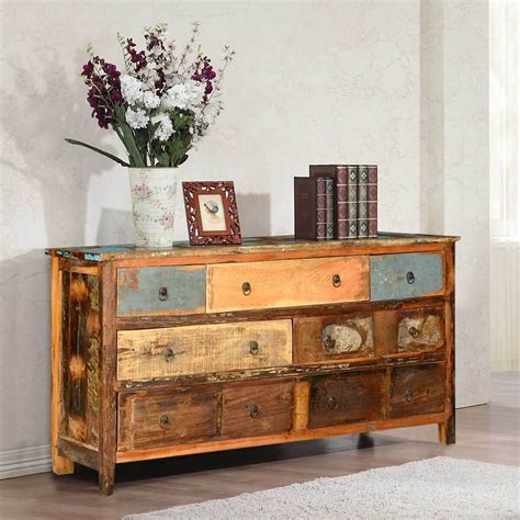 Appalachian Rustic Distressed Reclaimed Wood 7 Drawer Dresser