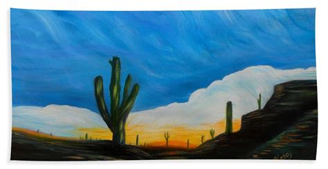 Desert Full Moon Semi Abstract Art Beach Towel For Sale By Kathy Symonds
