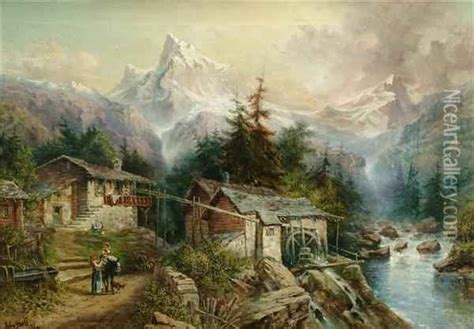 Alpine Landscape Oil Painting Giovanni Bellini Oil