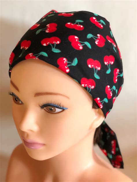 Cherry Bandana Chemo Headwear Women Head Scarf For Cancer Patients