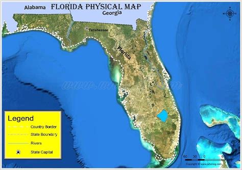 Florida Physical Map A Physical Map Of The Florida Shows The
