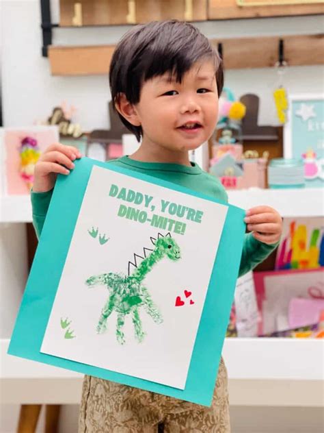 Dinosaur Handprint Art Cute Fathers Day Craft Atelier Yuwaciaojp