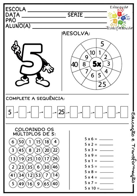 Multiplicação Atividade Para Trabalhar A Operação Matemática De