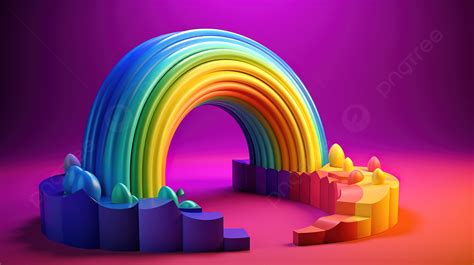 Colorful 3d Rainbow Art Render Background 3d Rainbow For Pride Day