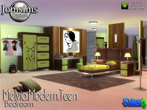 Melvia Modern Teen Bedroom By Jomsims At Tsr Sims 4 Updates