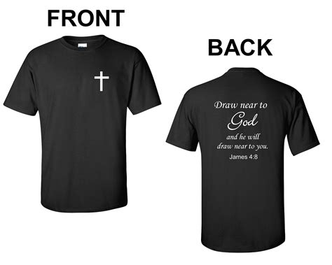 front and back bible verse t shirt james 4 8 jesus christian etsy