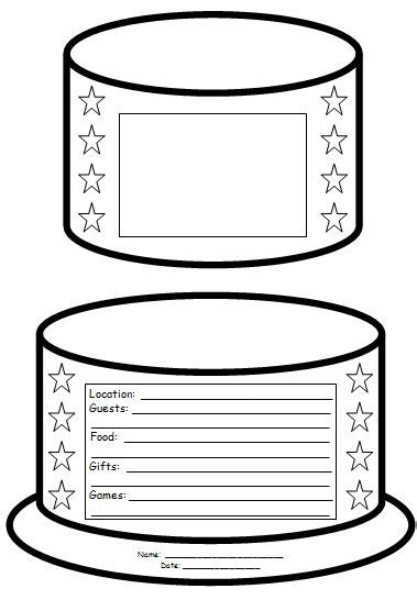 Birthday Cake Book Report Project Templates Printable Worksheets And